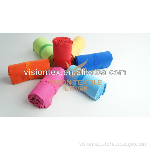 MICROFIBER TRAVEL TOWEL WITH ELASTIC BAND